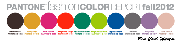 Los colores de moda para el otoño 2012 según Pantone