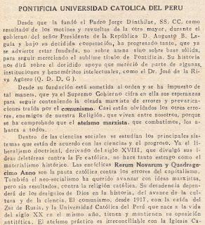 LA PUCP EN 1946 SEGÚN EL P. JORDÁN RODRÍGUEZ, O.P.