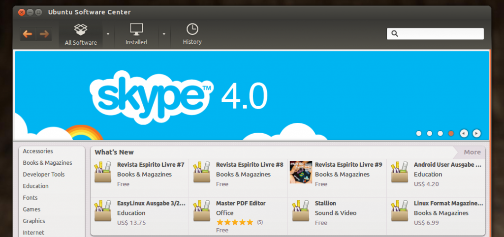 El debate sobre la inclusión de una tienda de ebooks y revistas en Ubuntu centrosoftwareubuntu 1024x482 El debate sobre la inclusión de una tienda de ebooks y revistas en Ubuntu