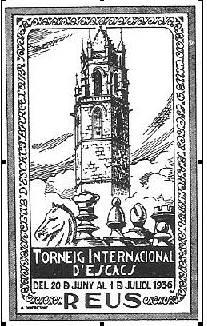 Sello conmemorativo del Torneo Internacional de Ajedrez de Reus 1936 Sello conmemorativo del Torneo Internacional de Ajedrez de Reus 1936
