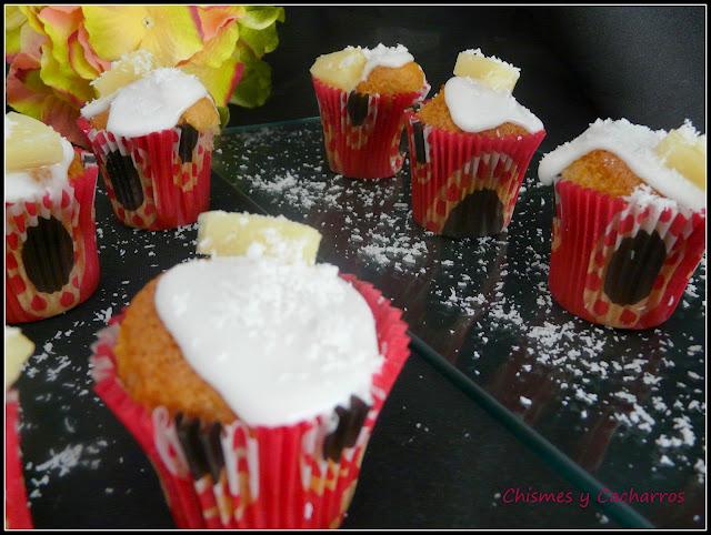 Cupcakes de Piña Colada Cupcakes de Piña Colada