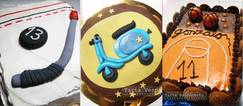 3 x 1: Tarta Vespa, Tarta baloncesto y Tarta hockey