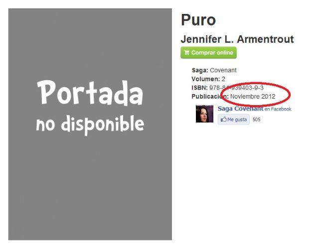 Retraso de la publicación de Puro (Jennifer L. Armentrout) en español