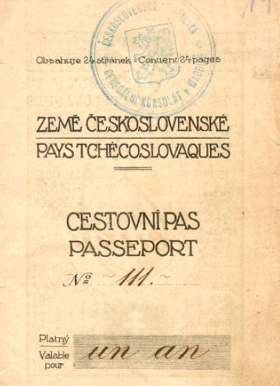 Pasaporte checoslovaco de mi tatarabuelo Frantisek Beran. Los que se fueron