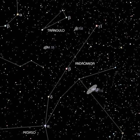 ANDRÓMEDA Cartes du Ciel (ampliar) ANDRÓMEDA