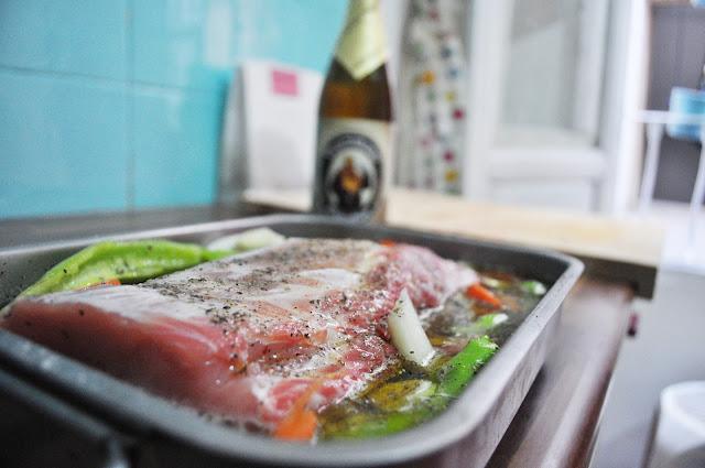 Lomo a la cerveza al horno y salsa de Manzana y pasas