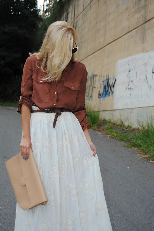 Long White Skirt.