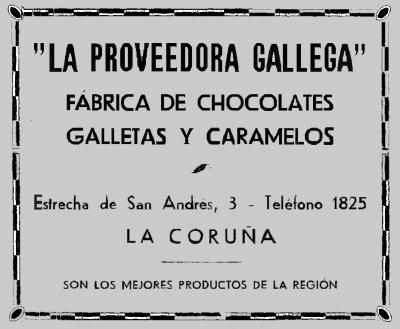 Fabrica de chocolates-La Proveedora 1935 Chocolates Vázquez Pereiro (A Coruña)