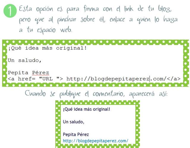Tutorial para el blog: firma enlazada para los comentarios Tutorial para el blog: firma enlazada para los comentarios