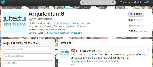 ArquitecturaS arquitectonico enTwitter-195822_2500followers ArquitecturaS (@arquitectonico en Twitter) alcanzó hoy sus primeros 2.500 seguidores (followers)