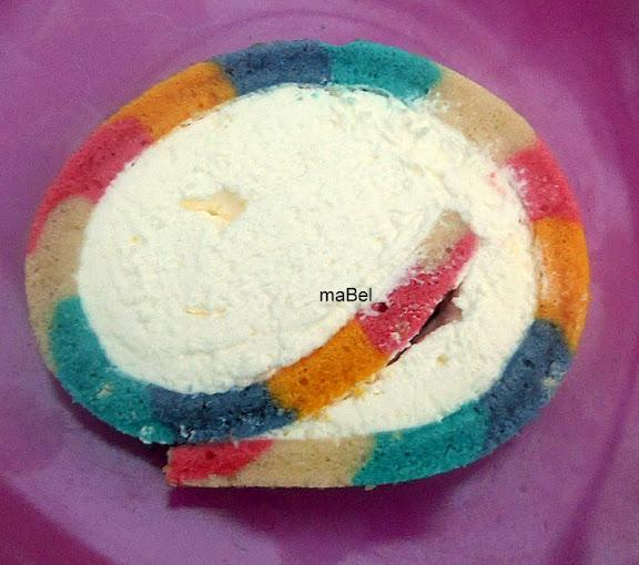 Rainbow cake roll