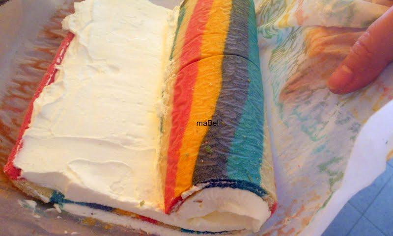 Rainbow cake roll