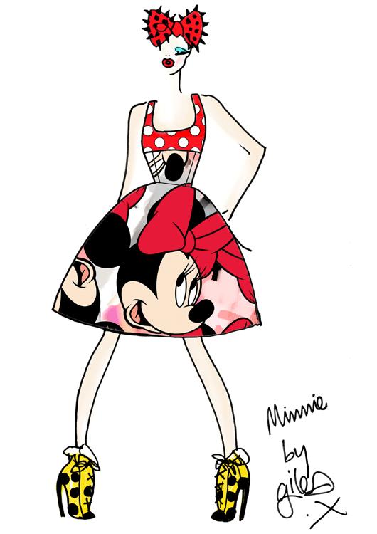 Giles_Deacon Minnie Mouse protagonista de la Semana de la Moda de Londres