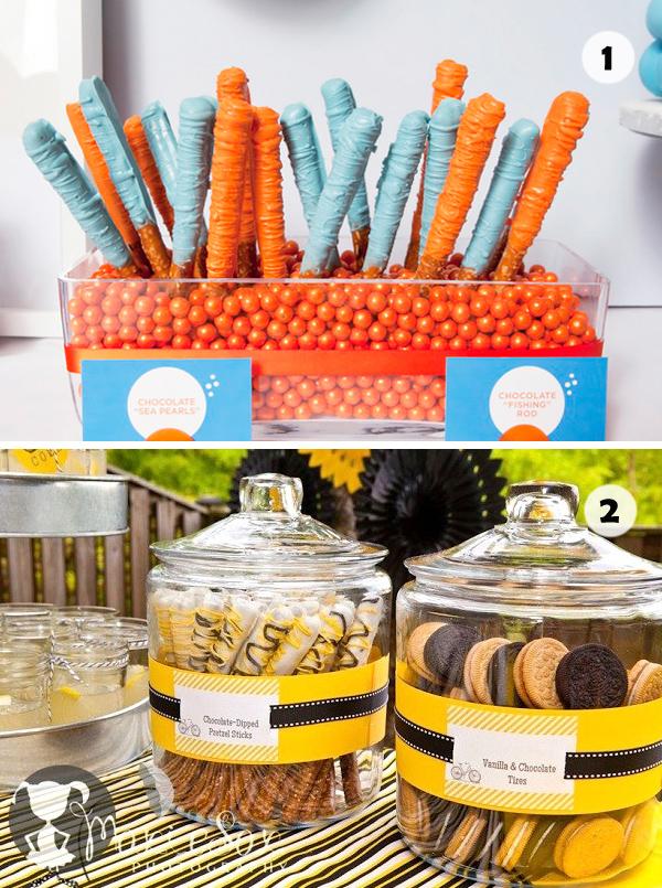 pretzels-en-jarron Mesas de dulces: palitos salados con adorno dulce