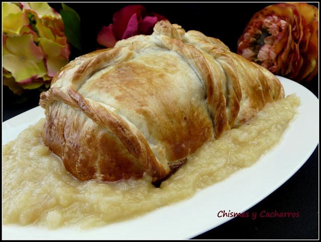 Solomillo Wellington con Crema de Castañas y Salsa de Reinetas Solomillo Wellington con Crema de Castañas y Salsa de Reinetas