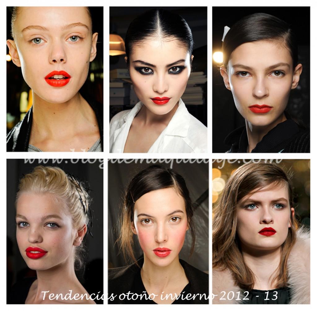 labios rojos Maquillaje otoño invierno 2012-13 según las pasarelas