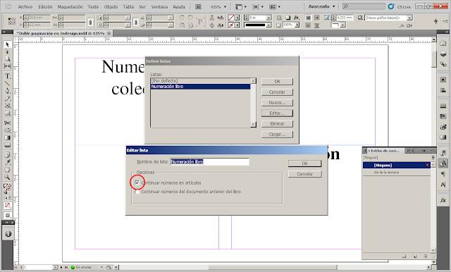 Doble numeración Indesign 5a Doble numeración o paginación Indesign