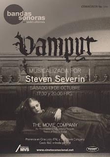 BandaSonoras: Cine mudo a ritmo de rock presenta Steven Severin musicalizando en vivo Vampyr BandaSonoras: Cine mudo a ritmo de rock presenta Steven Severin musicalizando en vivo Vampyr