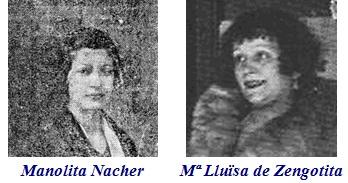 Manolita Nacher y María Lluïsa de Zengotita, las protagonistas de la primera partida Manolita Nacher y María Lluïsa de Zengotita