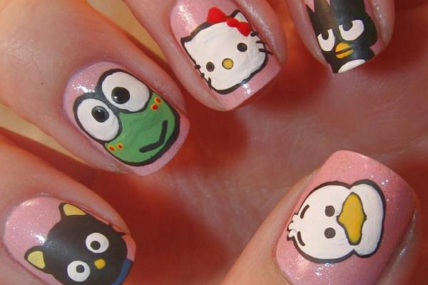uñas de Hello Kitty y sus amigos uñas de Hello Kitty