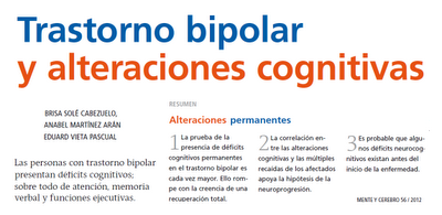 Trastorno bipolar y alteraciones cognitivas - Solé y col.