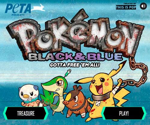 pokemon black blue peta Pokémon Black & Blue, Gotta Free em all!, PETA arremete contra Nintendo