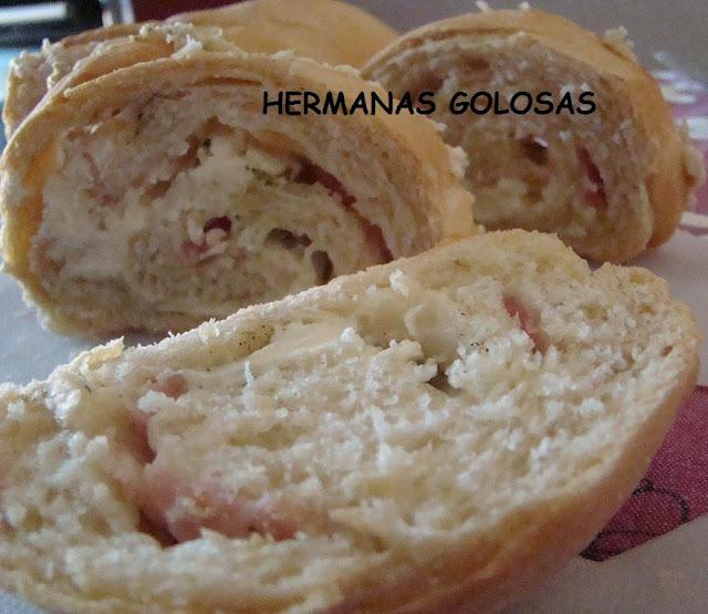 PAN DE CERVEZA RELLENO DE QUESO DE CABRA Y BACON PAN DE CERVEZA RELLENO DE QUESO DE CABRA Y BACON