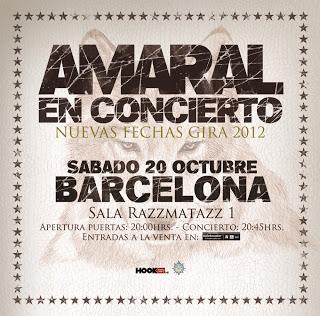 AMARAL EN BARCELONA, 20 OCTUBRE‏