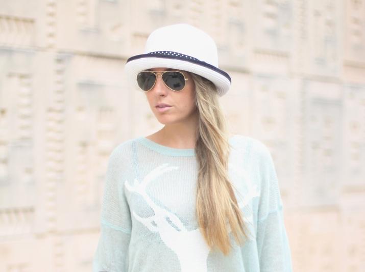 Blogger with hat Blogger with hat and aviator sunglasses