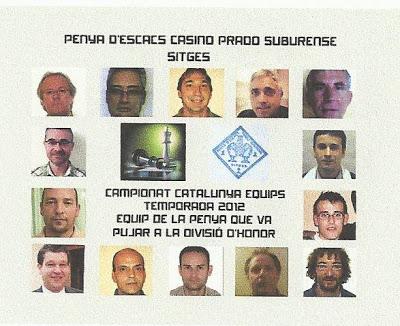 Equipo de División de Honor de la Penya d’Escacs del Casino Prado Suburense Equipo de División de Honor de la Penya d’Escacs del Casino Prado Suburense