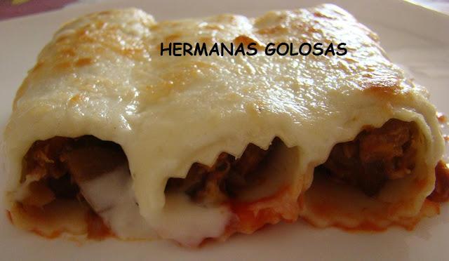 CANELONES DE PISTO CON ATÚN CANELONES DE PISTO CON ATÚN