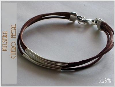 Pulsera cuero+metal Pulsera cuero+metal