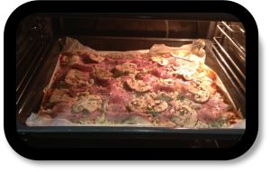 Pizza hecha por niños Pizza hecha con mi hija