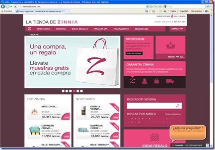 LaTiendaDeZinnia.com pantallazo thumb La cadena de perfumerías Zinnia da el salto al mundo online