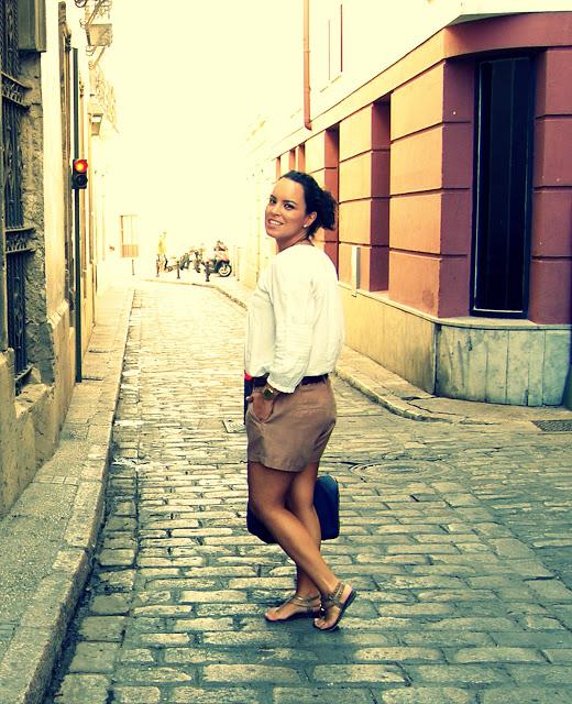 SOFT SHORTS + WHITE BLOUSE SOFT SHORTS + WHITE BLOUSE