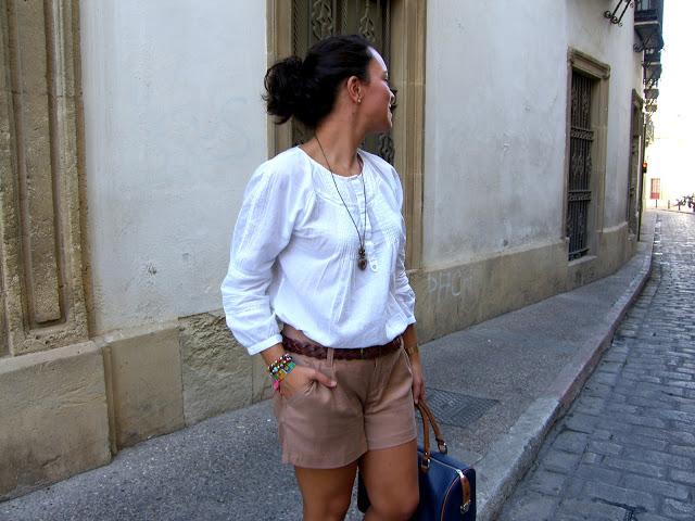 SOFT SHORTS + WHITE BLOUSE SOFT SHORTS + WHITE BLOUSE