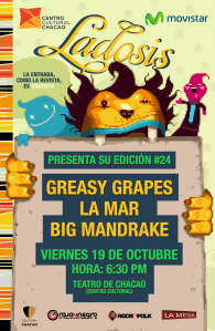 Las bandas Greasy Grapes, La Mar y Big Mandrake ofrecen concierto en el Teatro de Chacao