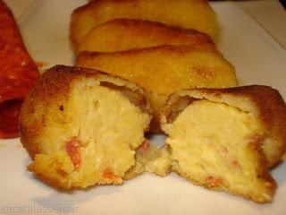 CROQUETAS CON HARINA DE GARBANZOS (de chorizo)