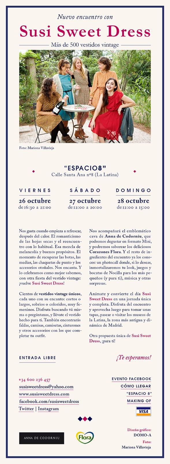 ¡Mercadillo Susi Sweet Dress en Madrid! (26, 27 y 28 de octubre) ¡Mercadillo Susi Sweet Dress en Madrid! (26, 27 y 28 de octubre)
