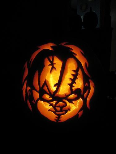 Calabaza de Halloween - Modelo Chucky Los mejores diseños para la calabaza de Halloween