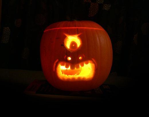 Calabaza de Halloween - Modelo cíclope Los mejores diseños para la calabaza de Halloween