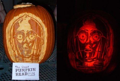 Calabaza de Halloween - Modelo R2D2 Los mejores diseños para la calabaza de Halloween