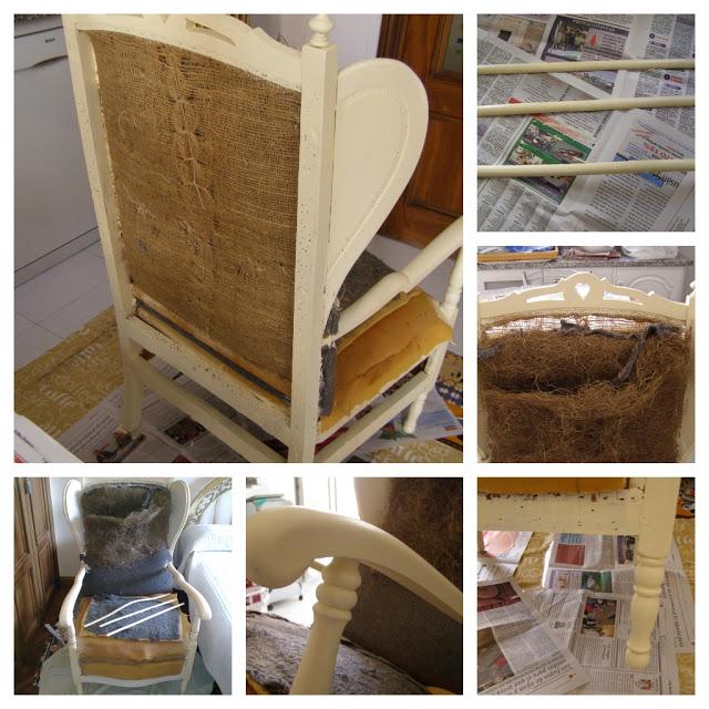 Antes y Después: La butaca orejera tipo patchwork de Marian Antes y Después: La butaca orejera tipo patchwork de Marian