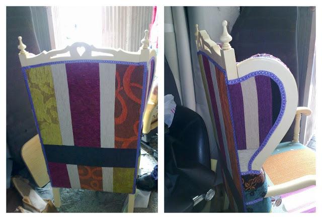 Antes y Después: La butaca orejera tipo patchwork de Marian Antes y Después: La butaca orejera tipo patchwork de Marian