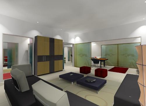 RENDER salon comedor noche conectados Decora con trapillo
