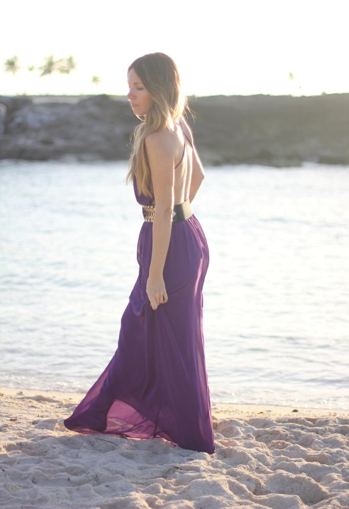 Open back purple dress Purple open back long dress by blogger Mónica Sors
