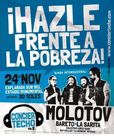 CONCIERTECHO 5: Molotov, Bareto, La Sarita, Colectivo Circo Band y más