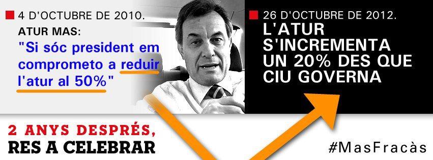 atur1 El verdadero fracaso de la legislatura de Artur Mas, sus políticas no han ayudado a generar empleo o crecimiento económico