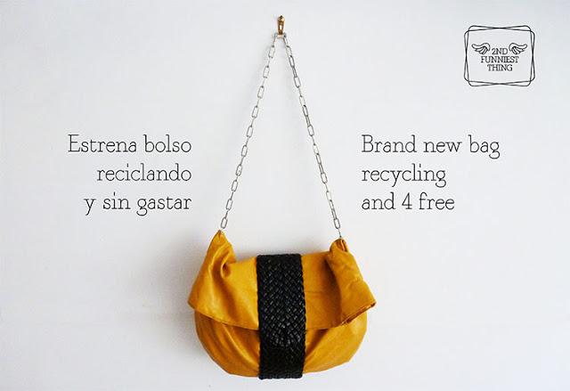 Bolso DIY reciclando un cinturón y un Bolso DIY reciclando un cinturón y un