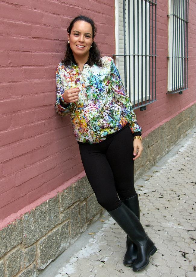 BLACK BOOTS + FLOWER JACKET BLACK BOOTS + FLOWER JACKET
